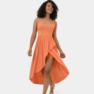 Halara Orange flowy midi dress size Meduim NWT